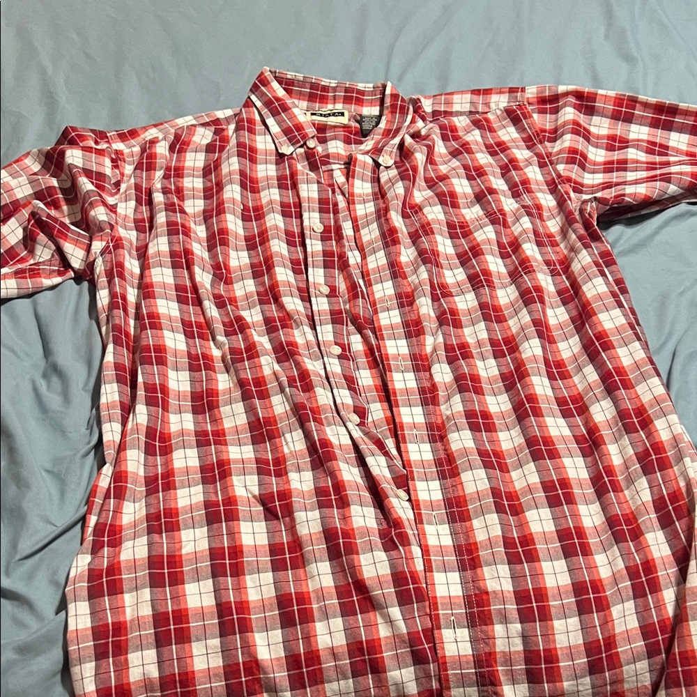 Wrangler Red and White Plaid Men's Shirt